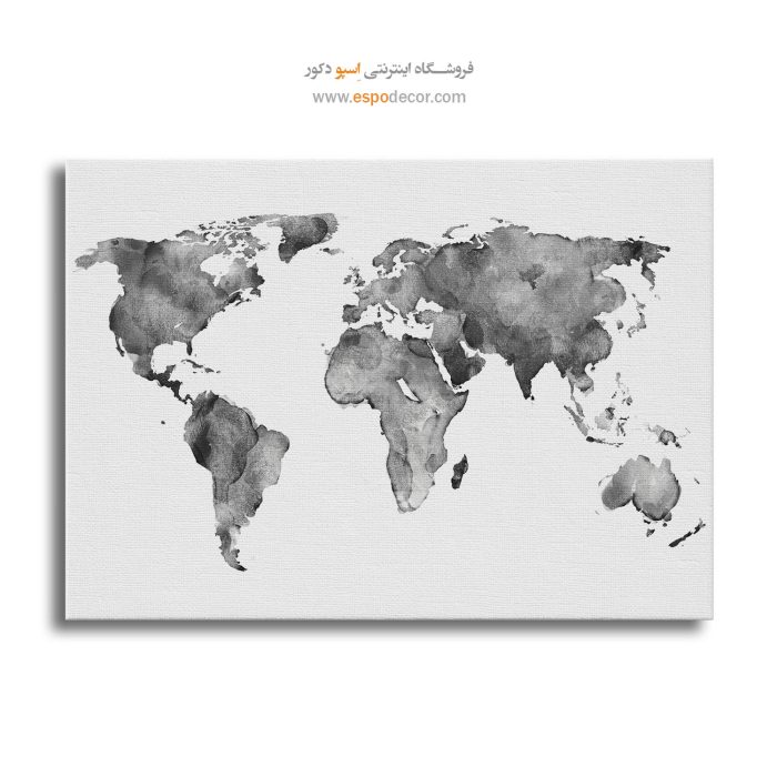 جهان آبرنگی - تابلو بوم نقشه