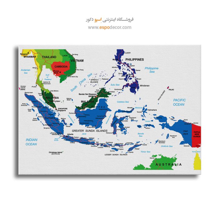 جنوب شرق آسیا - تابلو بوم نقشه
