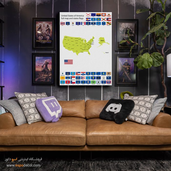ایالت های امریکا - تابلو بوم نقشه