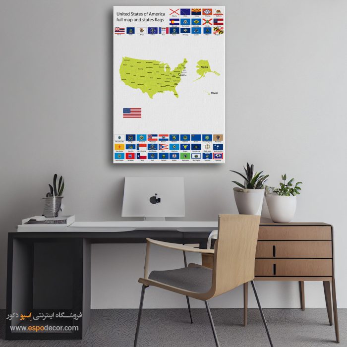 ایالت های امریکا - تابلو بوم نقشه