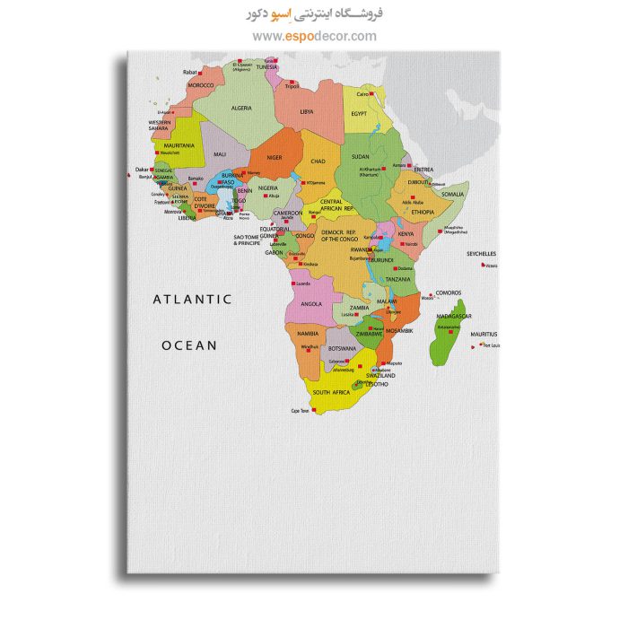 افریقا - تابلو بوم نقشه