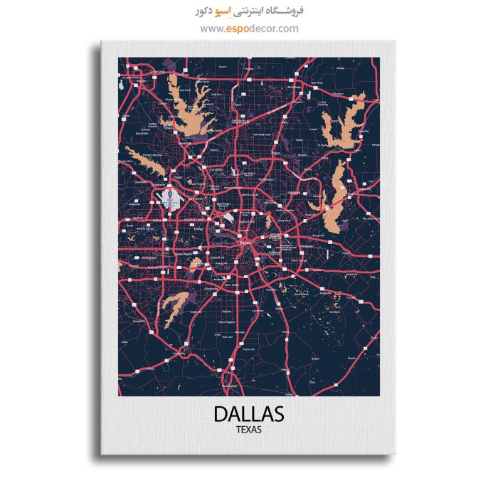 دالاس تگزاس - تابلو بوم نقشه