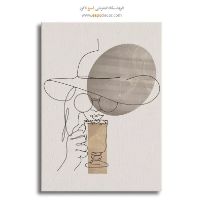 تابلو بوم طرح پرتره خطی زن