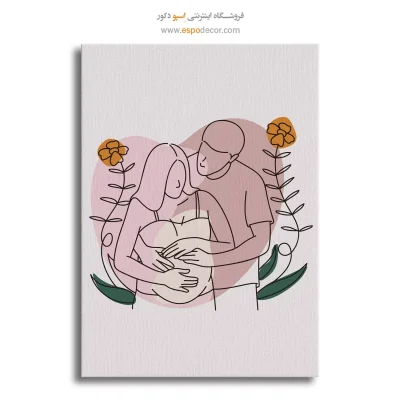 تابلو بوم طرح چهره خطی