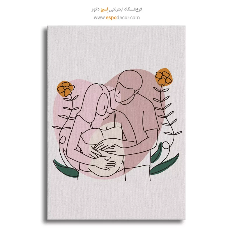 تابلو بوم طرح چهره خطی