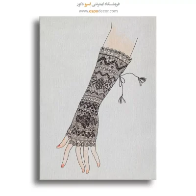 تابلو فشن دخترانه سیاه و سفید برای فضاهای شیک