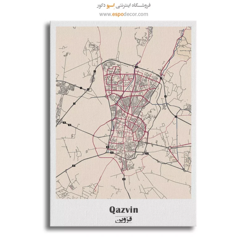 خرید تابلو نقشه قزوین