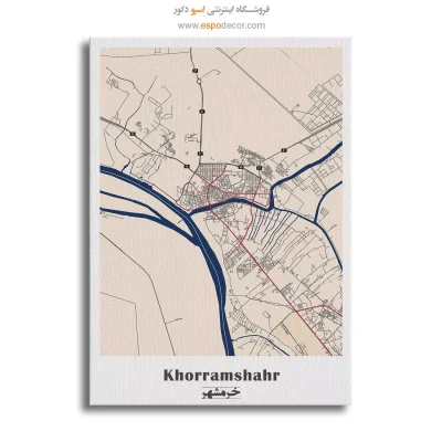خرید تابلو نقشه شهر خرمشهر