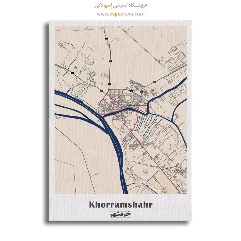 خرید تابلو نقشه شهر خرمشهر