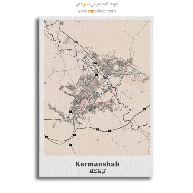 خرید تابلو نقشه کرمانشاه