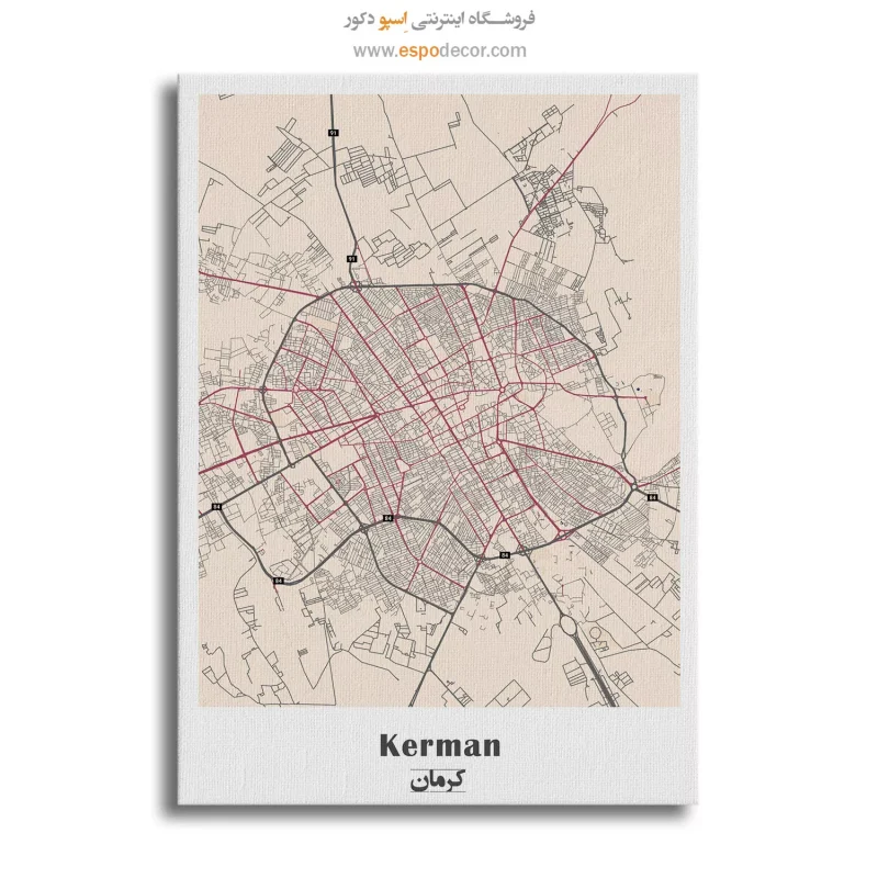 تابلو نقشه شهر کرمان