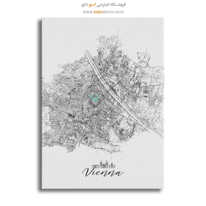 خرید تابلو نقشه مدرن وین