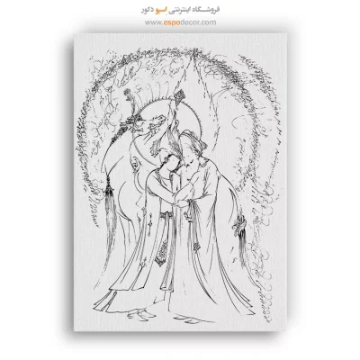 خرید تابلو بوم سیاه و سفید 