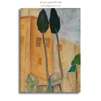 خرید تابلو بوم نقاشی آسمان و درختان