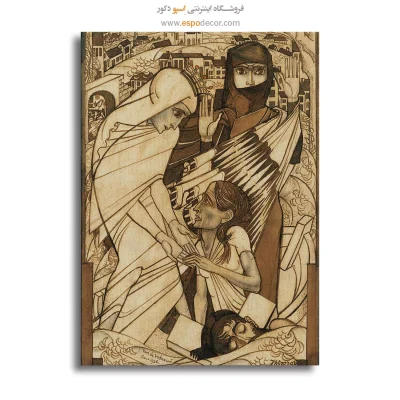 خرید تابلو بوم نقاشی ماه و دریا