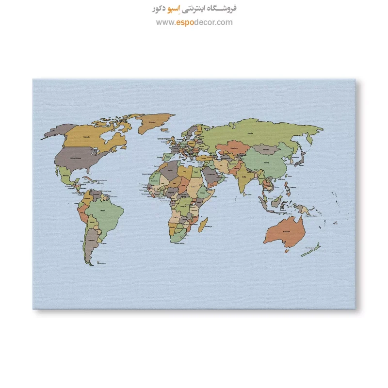 خرید تابلو نقشه جهان