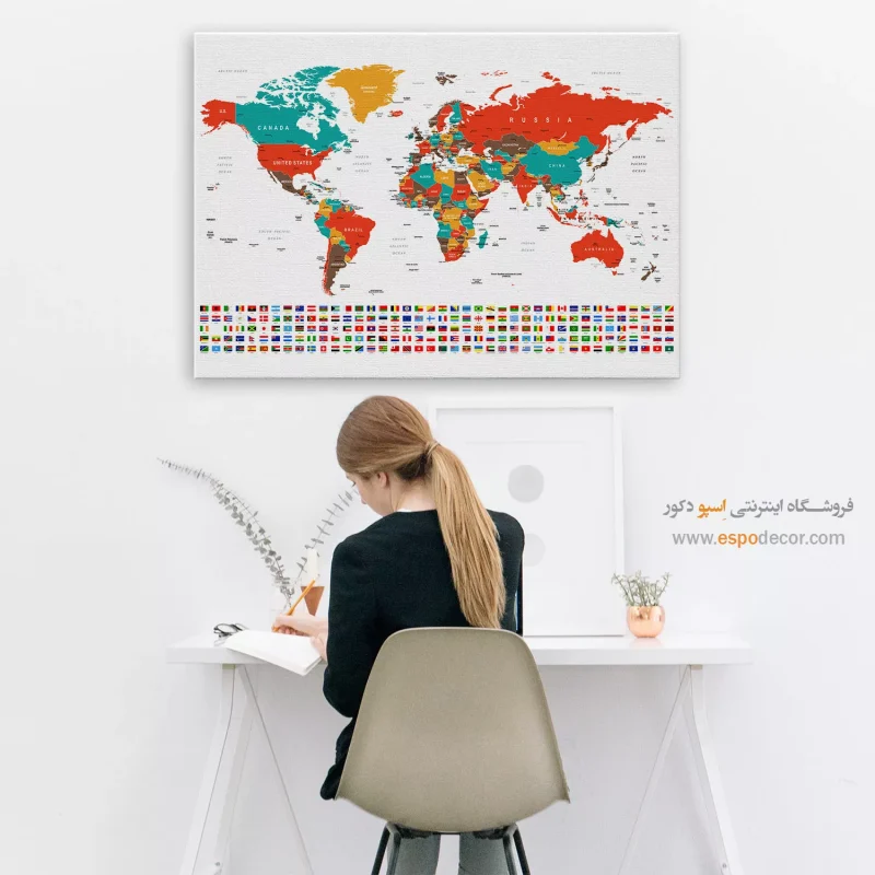 خرید تابلو نقشه جهان خاص