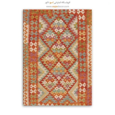 خرید تابلو بوم انتزاعی برای اتاق نشیمن - طرح ‌شرق – تابلو گلیم افغان - اسپو دکور