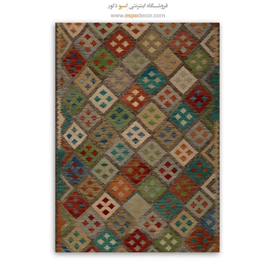 خرید تابلو کلاسیک برای اتاق پذیرایی - نقش سنت – تابلو گلیم افغان - اسپو دکور