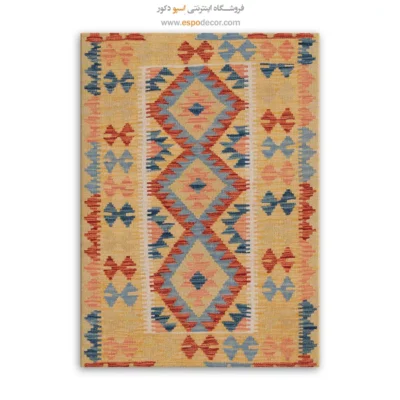 خرید تابلو چاپی مناسب طراحی داخلی خانه - نقوش زنده – تابلو گلیم افغان - اسپو دکور