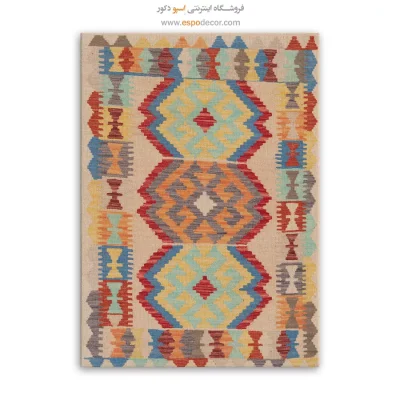 خرید تابلو بوم دکوراتیو آنلاین - طرح و رنگ شرقی – تابلو گلیم افغان - اسپو دکور
