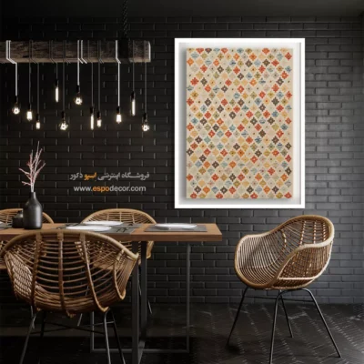 خرید تابلو بوم چاپی - ‌نگاشت – تابلو گلیم افغان - اسپو دکور