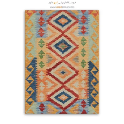 تابلو مدرن برای سالن پذیرایی بزرگ - ‌بارانی – تابلو گلیم افغان - اسپو دکور