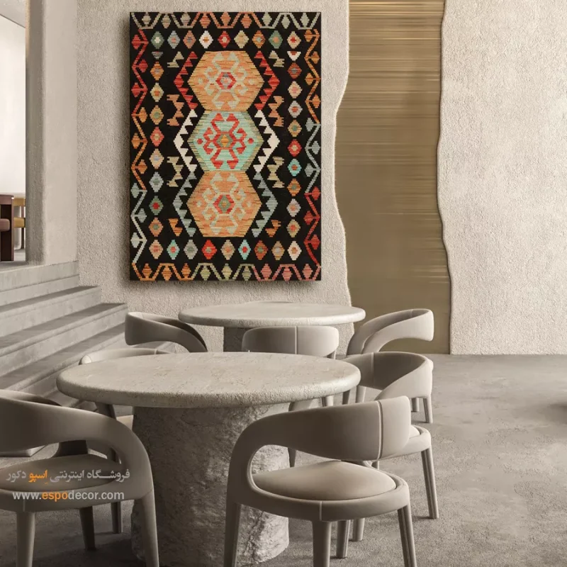 چاپ حرفه‌ای تصاویر گلیم افغانی روی بوم دیواری