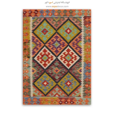 چاپ بوم با طرح گلیمهای افغانی اصیل - ماهر – تابلو گلیم افغان - اسپو دکور