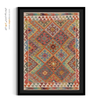 تابلو بوم با چاپ تصاویر گلیم برای دکور منزل - گفتار – تابلو گلیم افغان - اسپو دکور