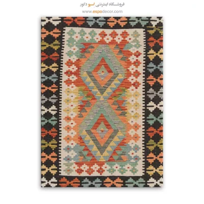 تابلو بوم با طرح چاپی گلیم مناسب فضای نشیمن - ‌مهر – تابلو گلیم افغان - اسپو دکور