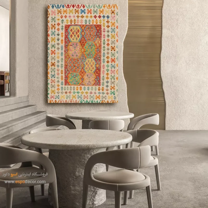 چاپ گلیم افغانی روی بوم برای طراحی دکور خلاقانه