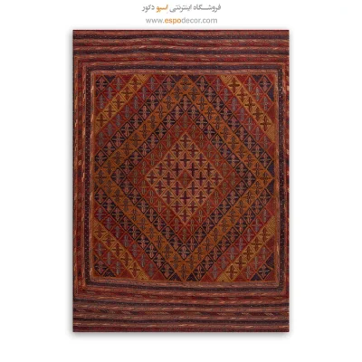 چاپ گلیم افغانی روی بوم با رنگ‌های طبیعی و زنده - دل ‌نواز – تابلو گلیم افغان - اسپو دکور