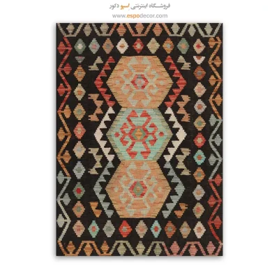تابلو بوم گلیم افغانی با طرح هندسی