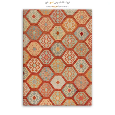 تابلو بوم گلیم افغانی با رنگ‌ زنده - یادین – تابلو گلیم افغان - اسپو دکور