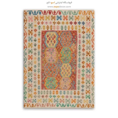 تابلو گلیم افغان با طرح‌ قومی - طرح‌ زرین – تابلو گلیم افغان - اسپو دکور