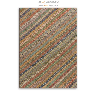 تابلو چاپ‌شده با طرح‌های رنگارنگ انتزاعی - پرگاره – تابلو گلیم افغان - اسپو دکور