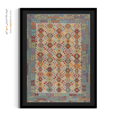 تابلو بوم با طرح گل‌های طبیعی - مینای ‌نگار – تابلو گلیم افغان - اسپو دکور