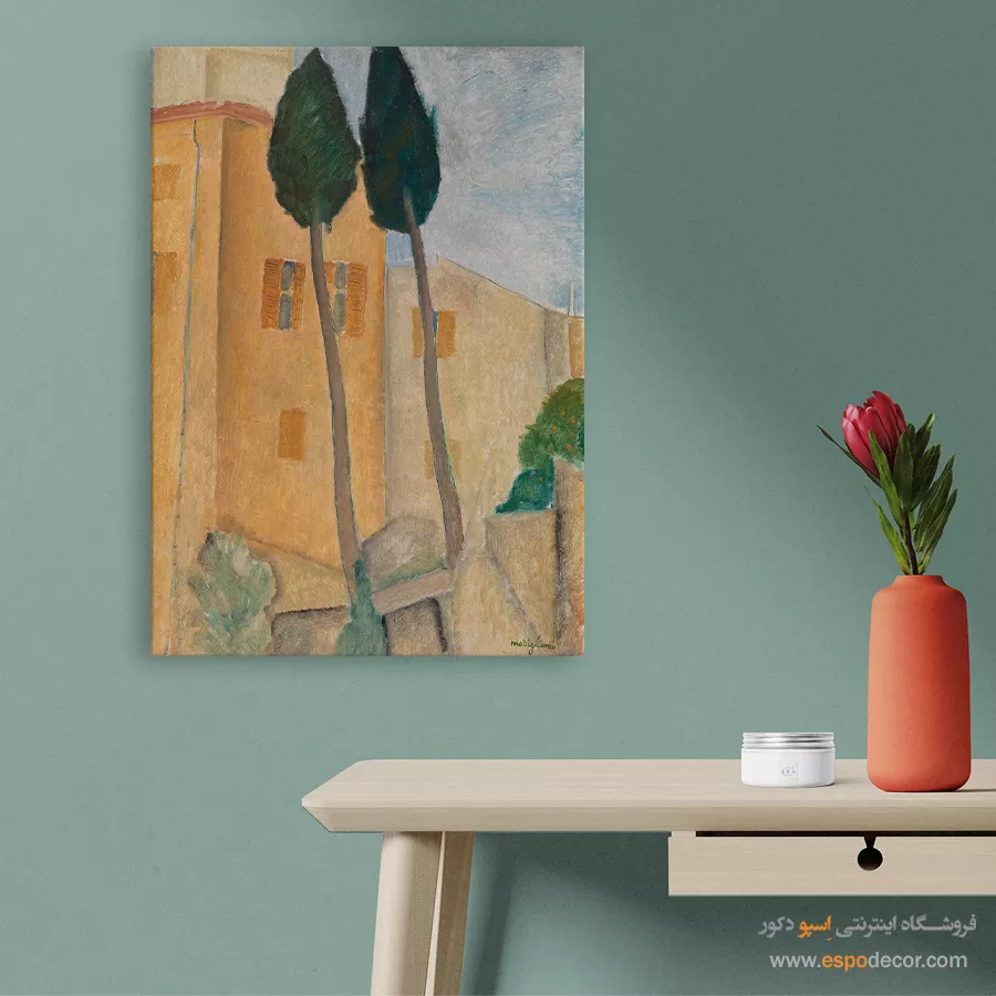 سروها و خانه های آمدئو مودیلیانی در کاگنس – 1919 - اسپو دکور