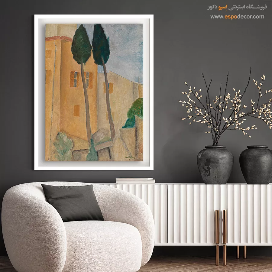 سروها و خانه های آمدئو مودیلیانی در کاگنس – 1919 - اسپو دکور