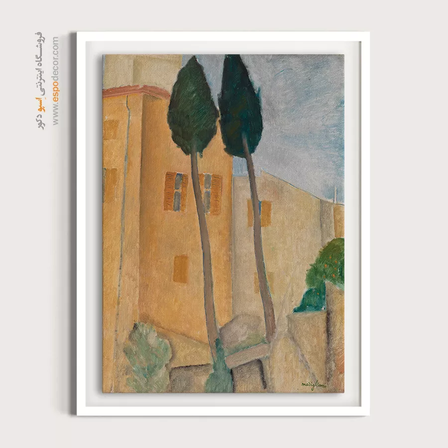 سروها و خانه های آمدئو مودیلیانی در کاگنس – 1919 - اسپو دکور