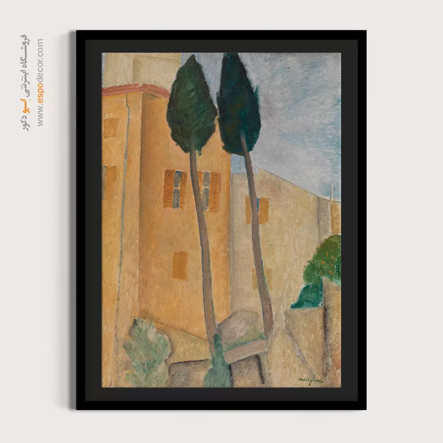 سروها و خانه های آمدئو مودیلیانی در کاگنس – 1919 - اسپو دکور