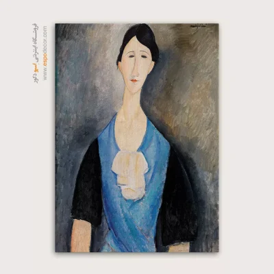 زن جوان آبی پوش - اسپو دکور