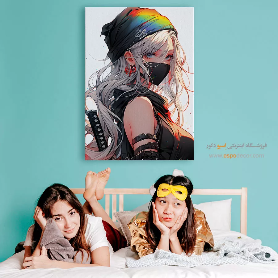 تابلو انیمه مناسب هدیه برای نوجوانان - غروب آبی – تابلو انیمه - اسپو دکور