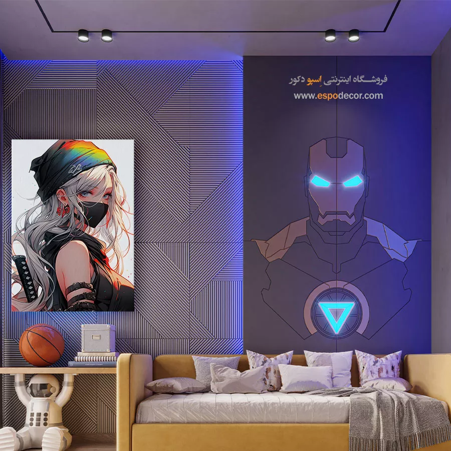 تابلو انیمه مناسب هدیه برای نوجوانان - غروب آبی – تابلو انیمه - اسپو دکور