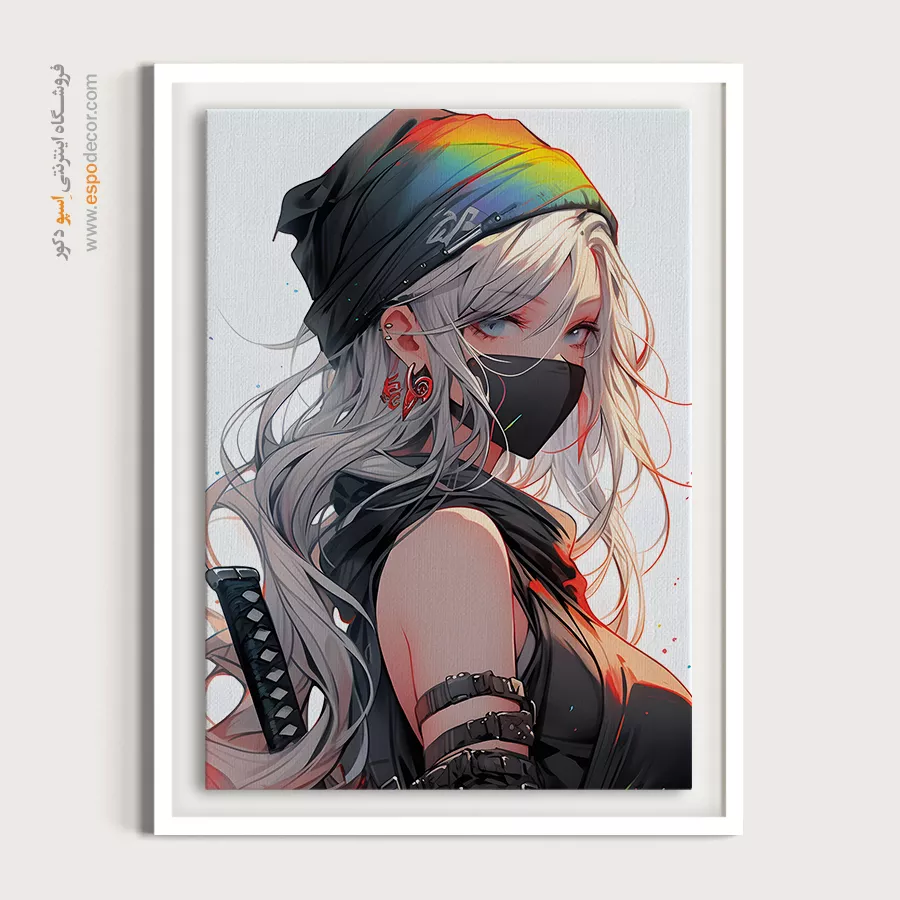 تابلو انیمه مناسب هدیه برای نوجوانان - غروب آبی – تابلو انیمه - اسپو دکور