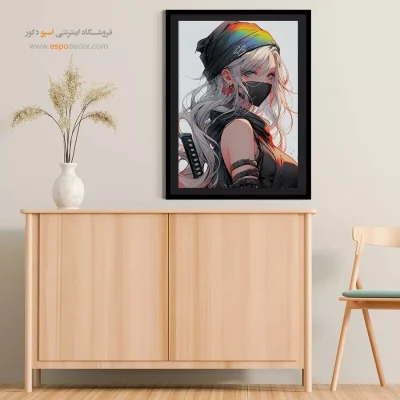 تابلو انیمه مناسب هدیه برای نوجوانان - غروب آبی – تابلو انیمه - اسپو دکور