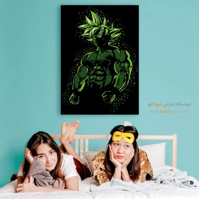 خرید تابلو انیمه با تم سبز - برج آسمانی – تابلو انیمه - اسپو دکور