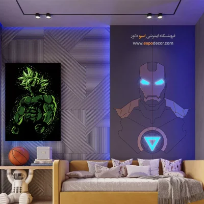 خرید تابلو انیمه با تم سبز - برج آسمانی – تابلو انیمه - اسپو دکور