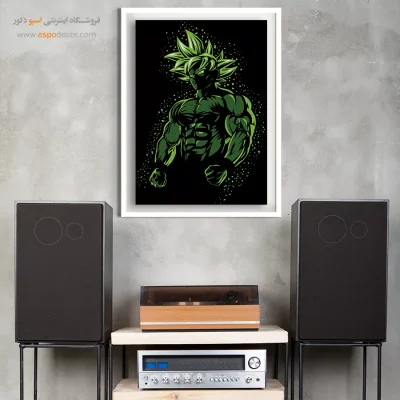 خرید تابلو انیمه با تم سبز - برج آسمانی – تابلو انیمه - اسپو دکور
